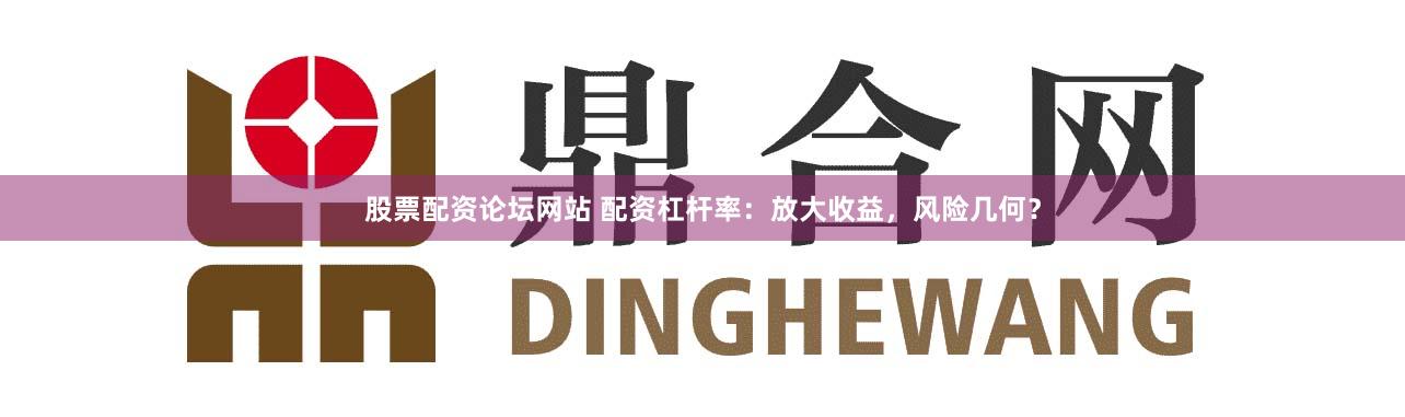 股票配资论坛网站 配资杠杆率：放大收益，风险几何？